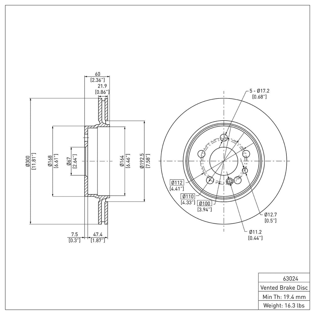 R1 Concepts Disc Brake Rotor ERE-63024