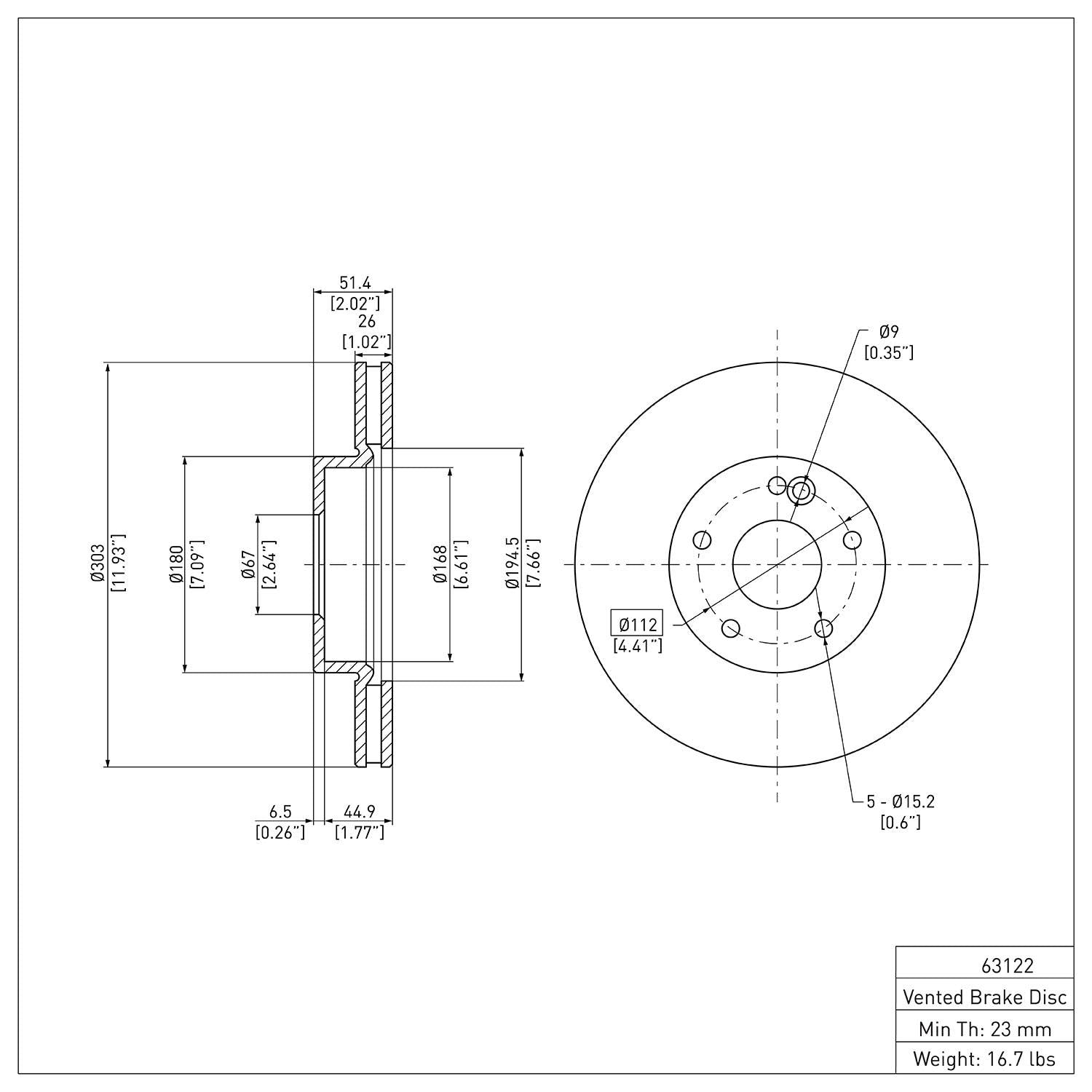 R1 Concepts Disc Brake Rotor ERE-63122