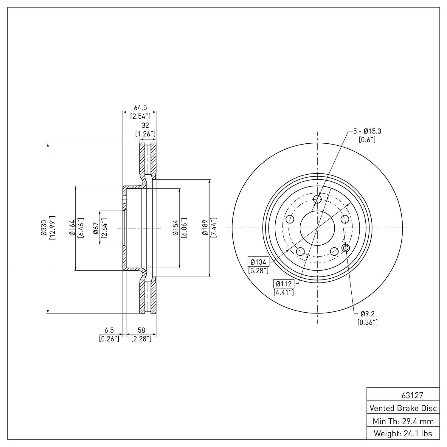 R1 Concepts Disc Brake Rotor ERE-63127