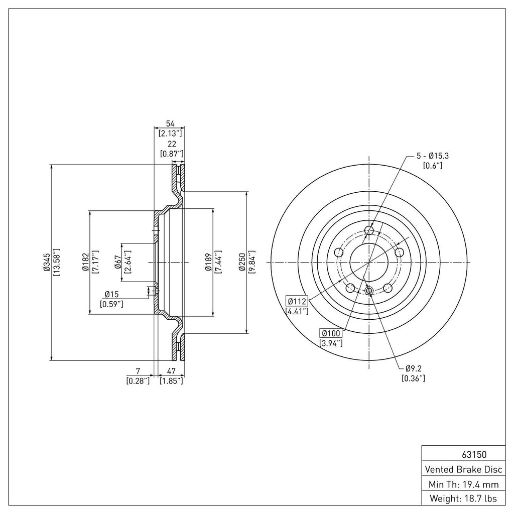 R1 Concepts Disc Brake Rotor ERE-63150