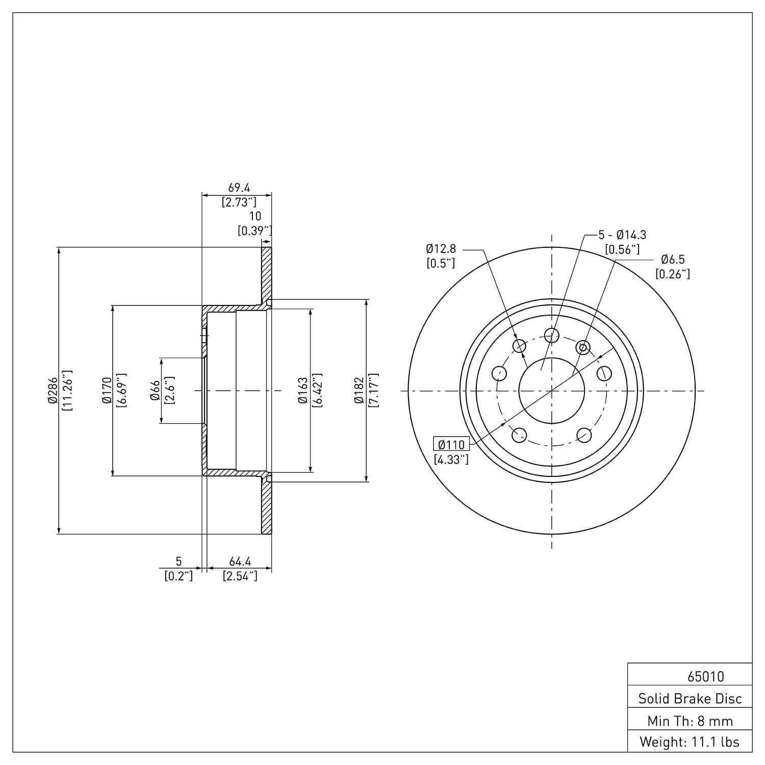 R1 Concepts Disc Brake Rotor ERE-65010