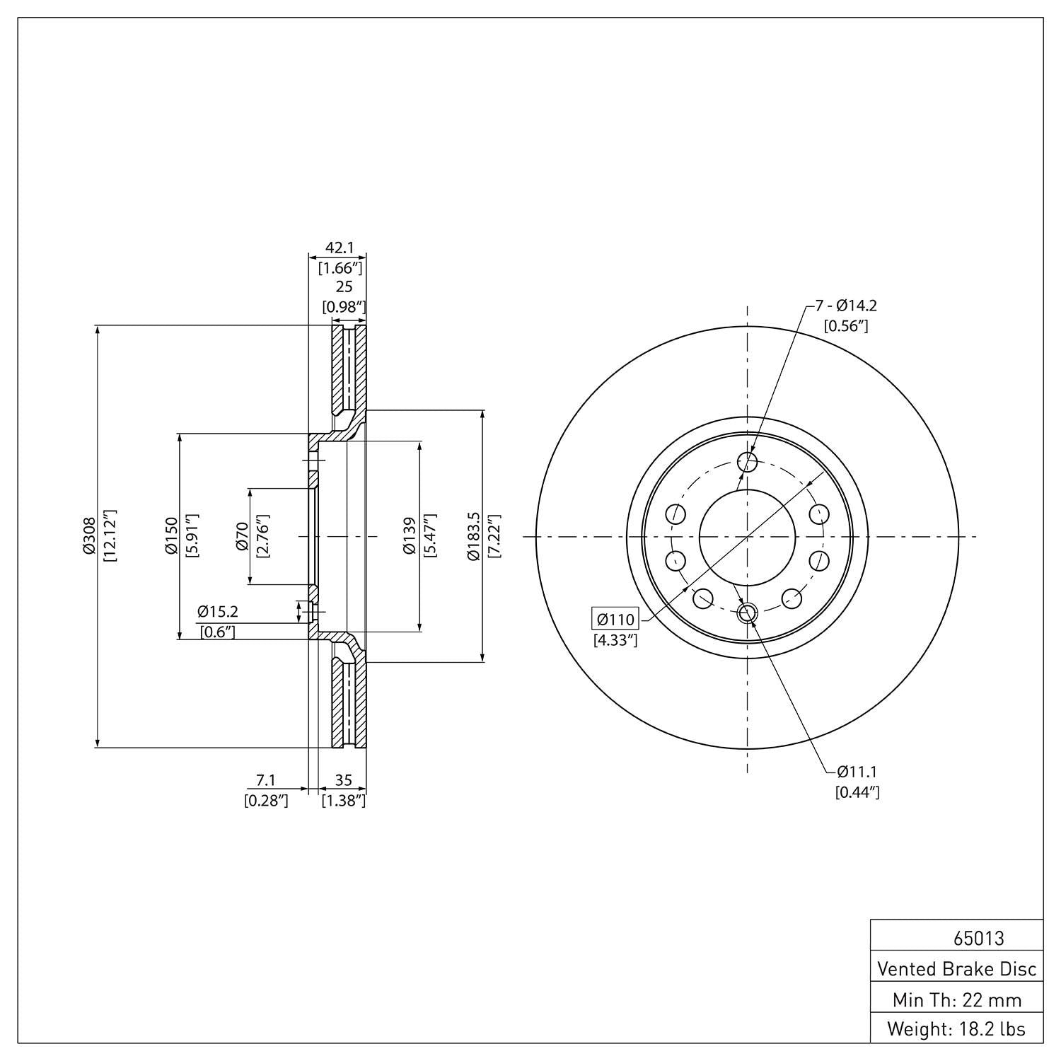 R1 Concepts Disc Brake Rotor ERE-65013