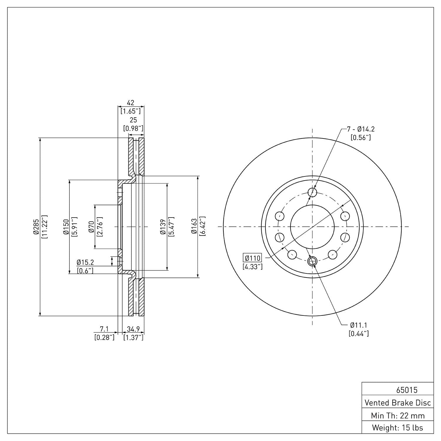 R1 Concepts Disc Brake Rotor ERE-65015