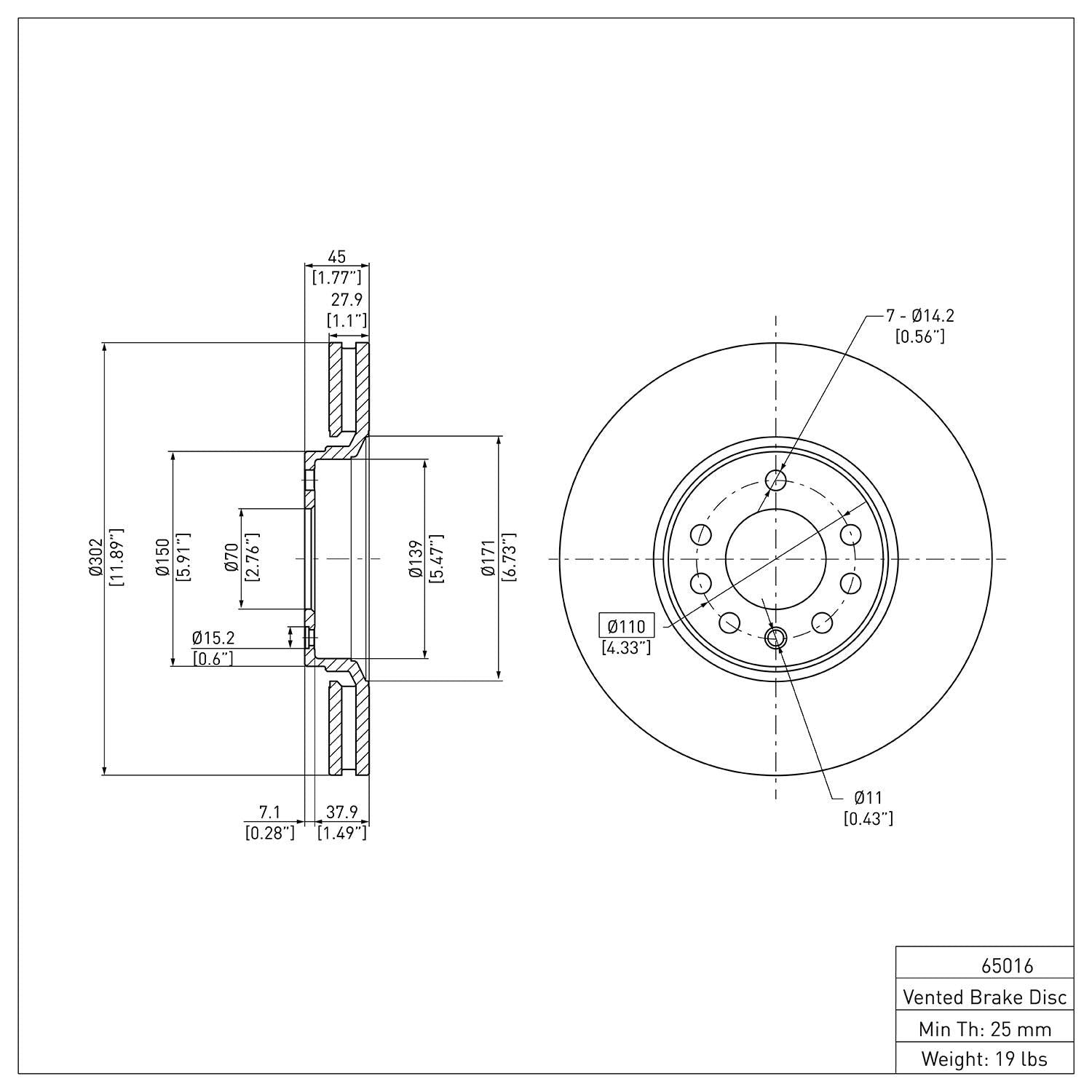 R1 Concepts Disc Brake Rotor ERE-65016