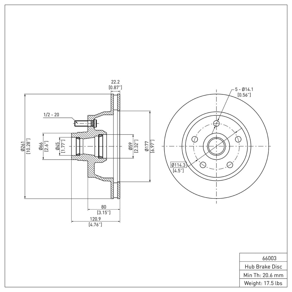 R1 Concepts Disc Brake Rotor ERE-66003