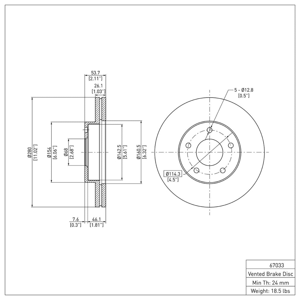 R1 Concepts Disc Brake Rotor ERE-67033