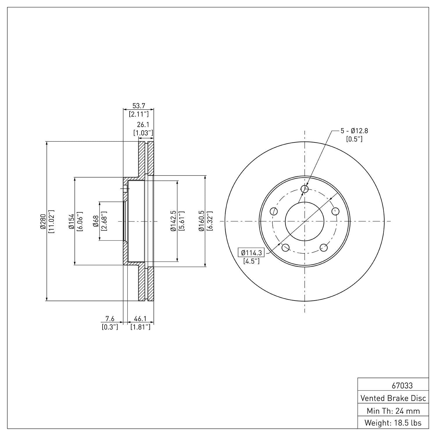 R1 Concepts Disc Brake Rotor ERE-67033