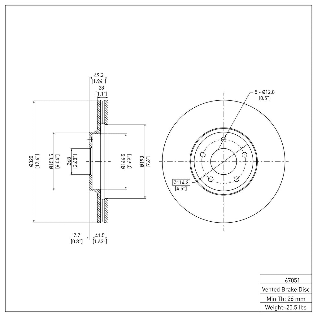 R1 Concepts Disc Brake Rotor ERE-67051