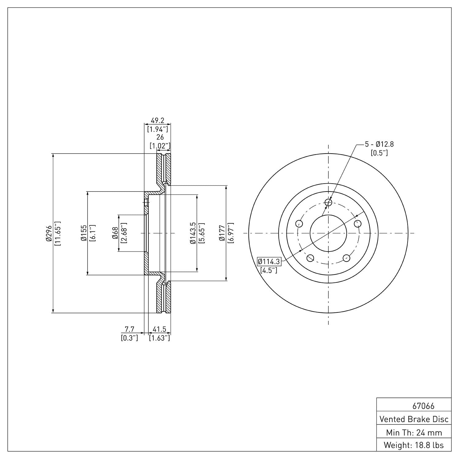 R1 Concepts Disc Brake Rotor ERE-67066