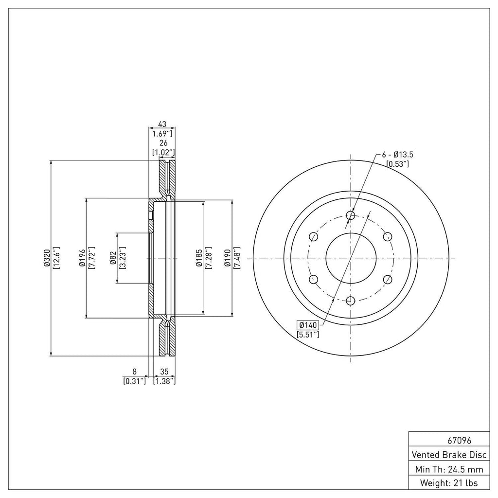 R1 Concepts Disc Brake Rotor ERE-67096