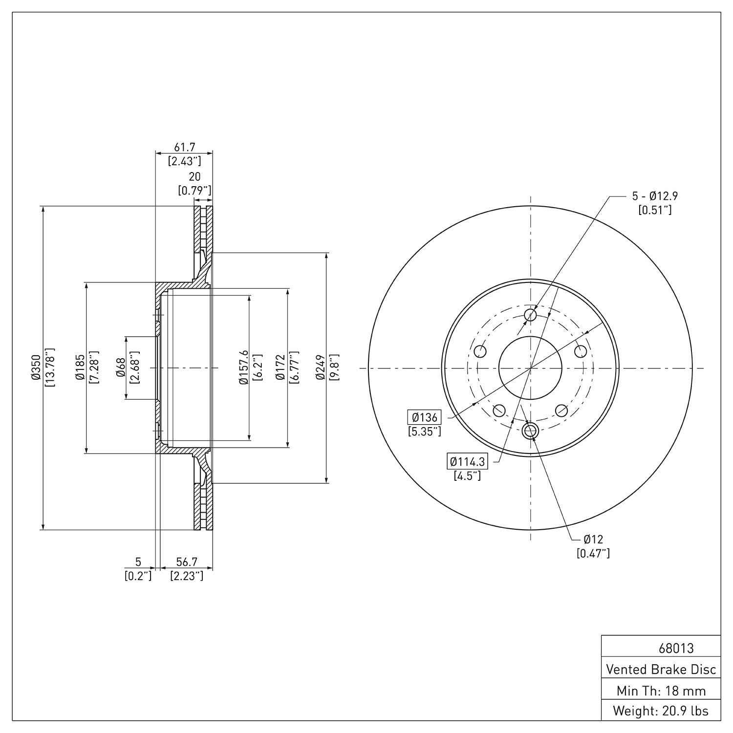 R1 Concepts Disc Brake Rotor ERE-68013