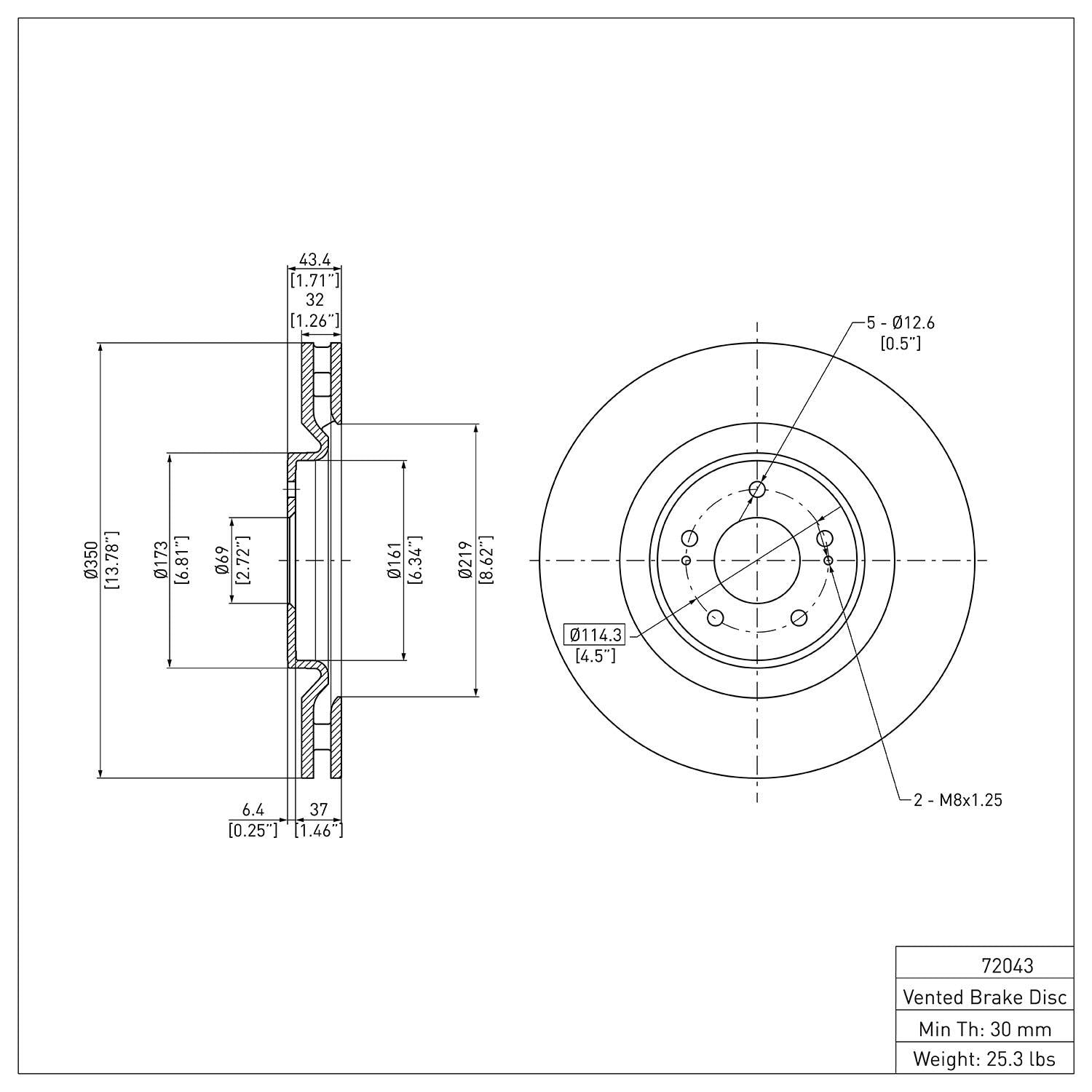 R1 Concepts Disc Brake Rotor ERE-72043