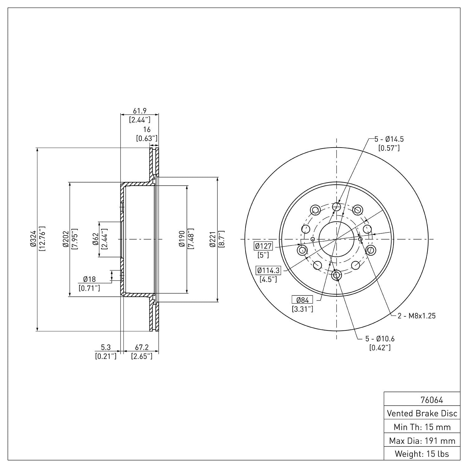 R1 Concepts Disc Brake Rotor ERE-76064
