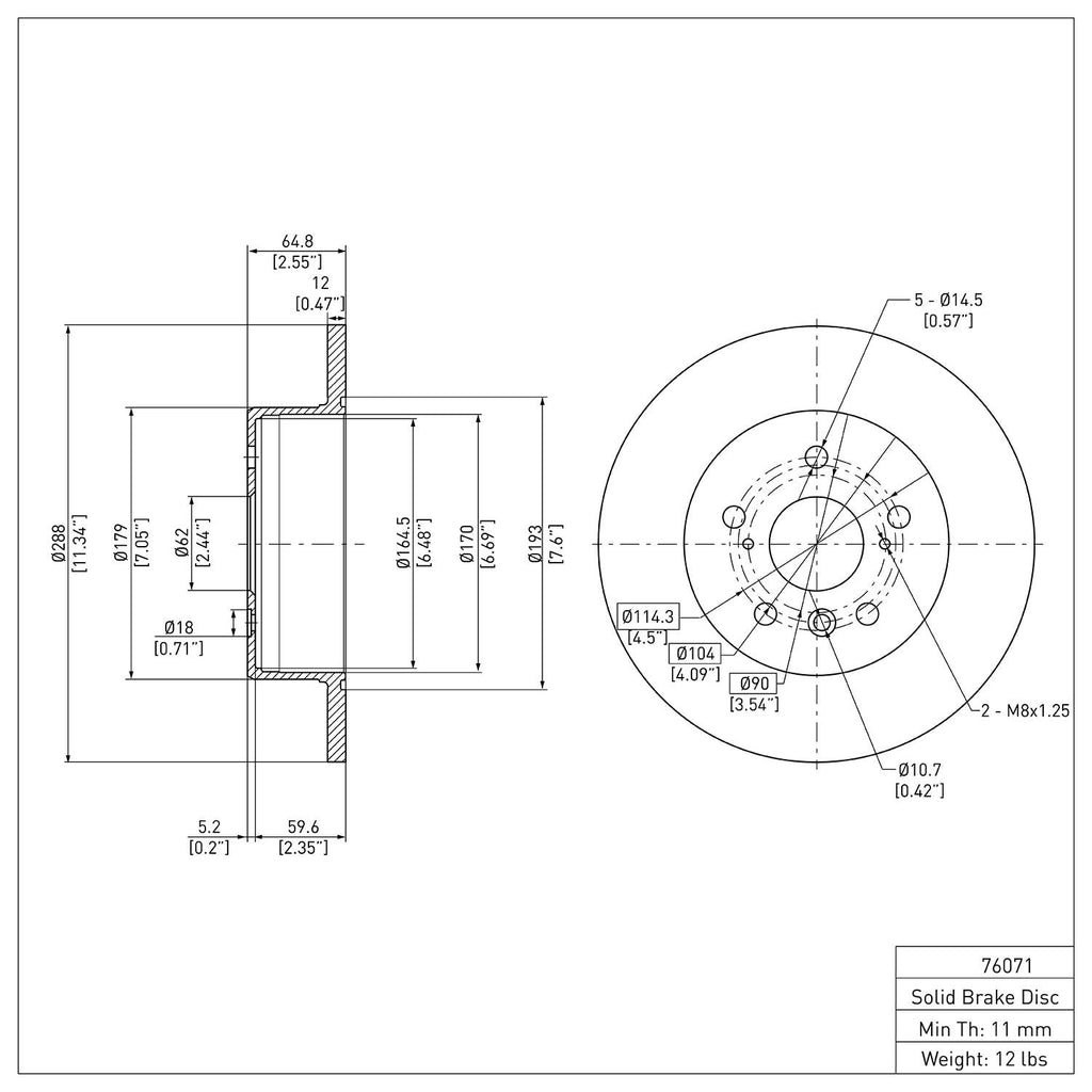 R1 Concepts Disc Brake Rotor ERE-76071