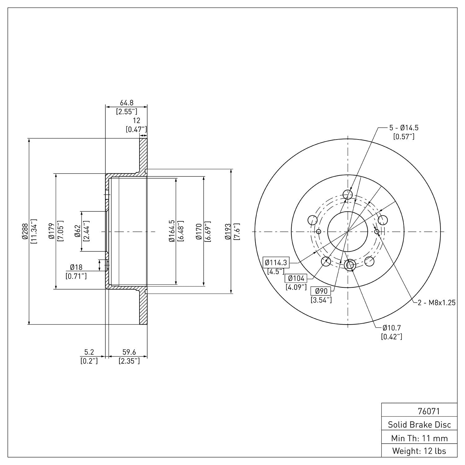 R1 Concepts Disc Brake Rotor ERE-76071