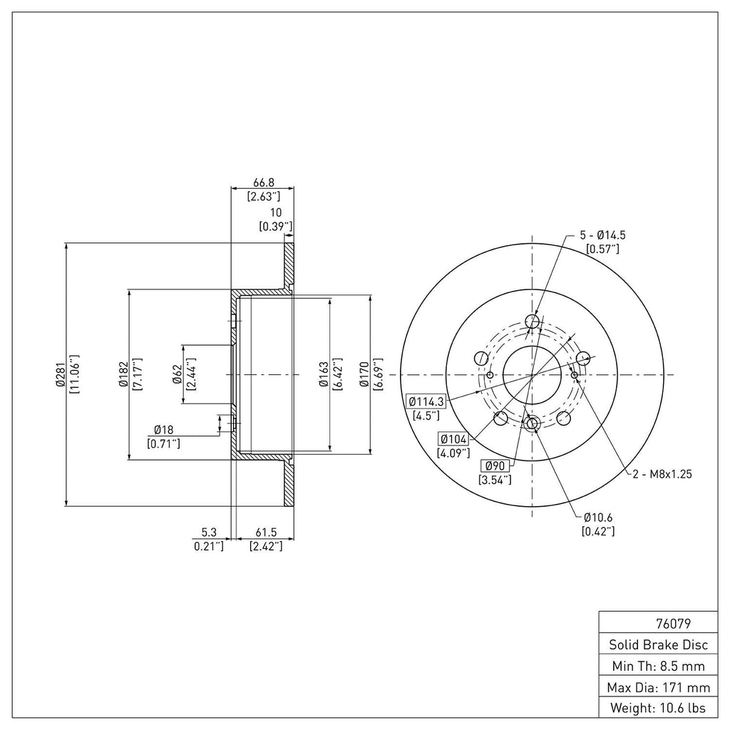 R1 Concepts Disc Brake Rotor ERE-76079