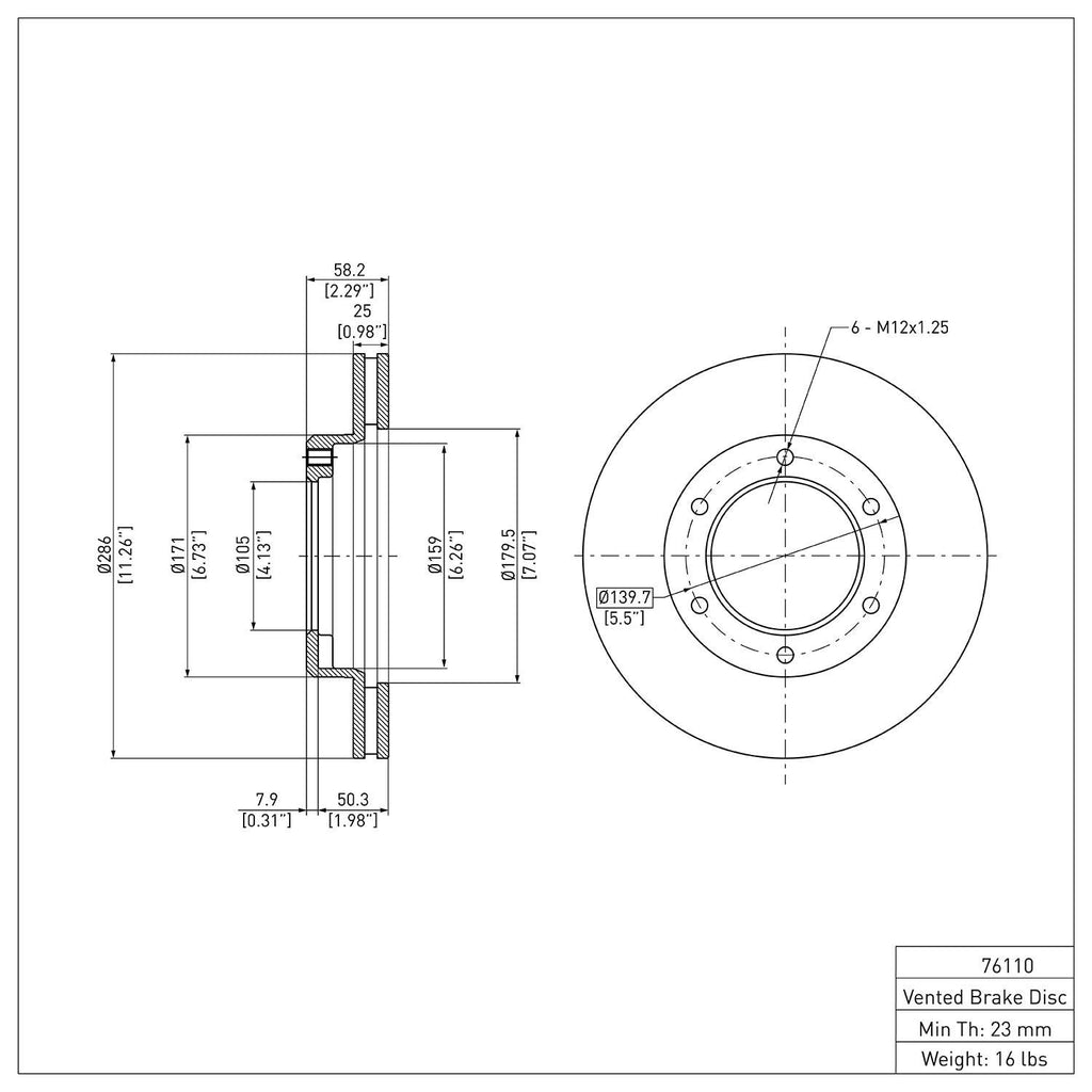 R1 Concepts Disc Brake Rotor ERE-76110