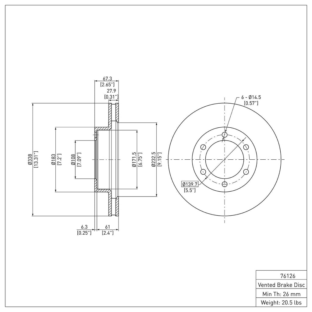 R1 Concepts Disc Brake Rotor ERE-76126