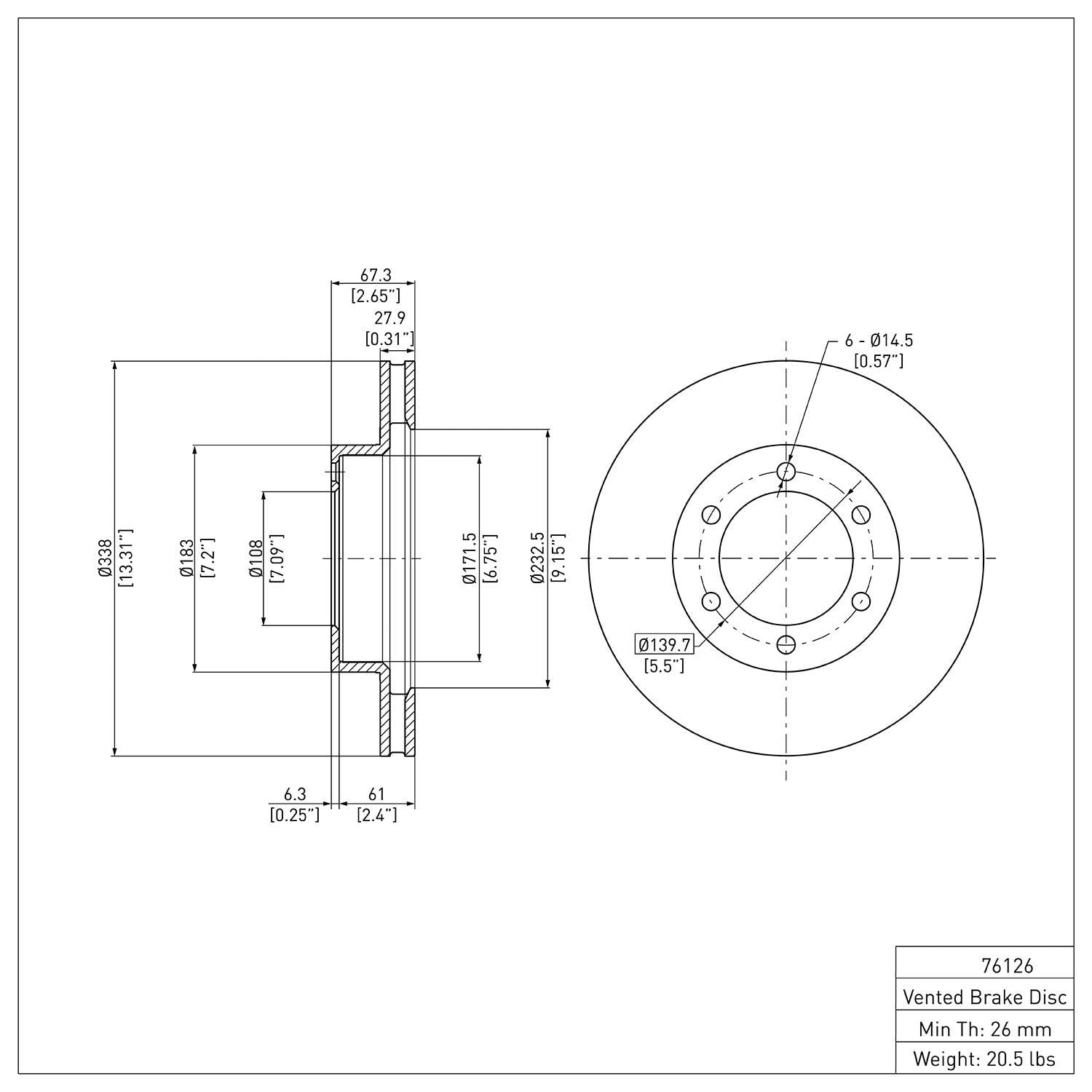 R1 Concepts Disc Brake Rotor ERE-76126