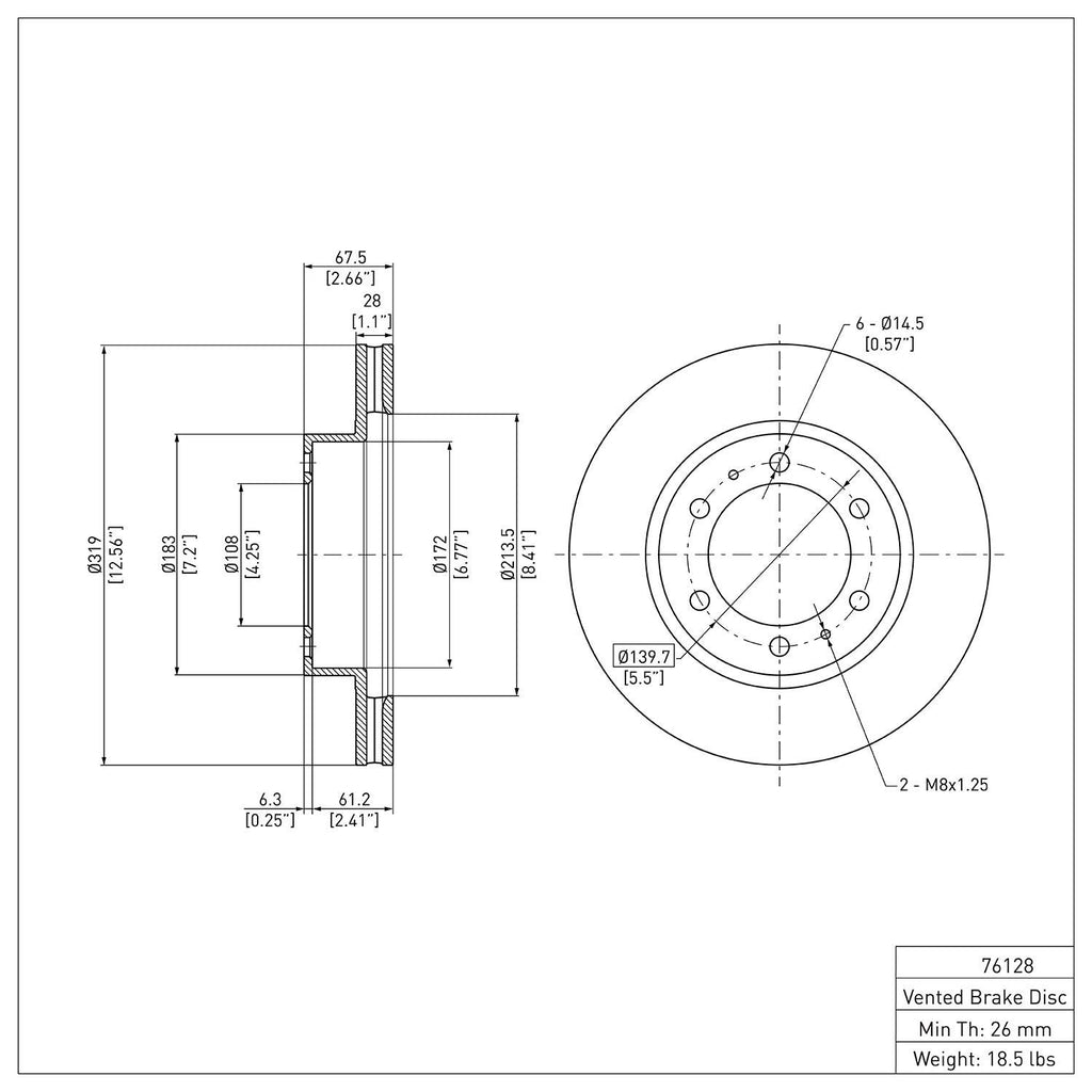 R1 Concepts Disc Brake Rotor ERE-76128