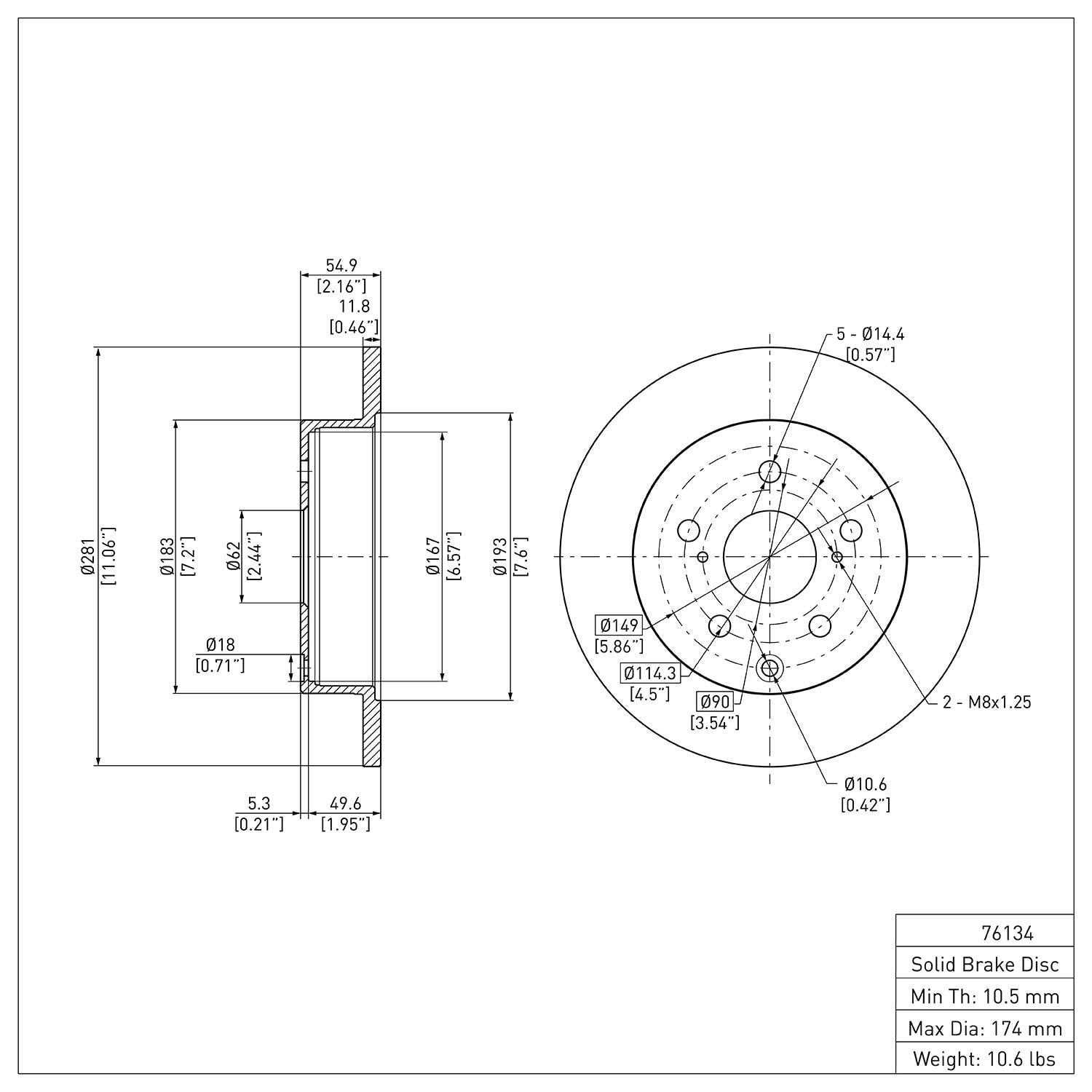 R1 Concepts Disc Brake Rotor ERE-76134