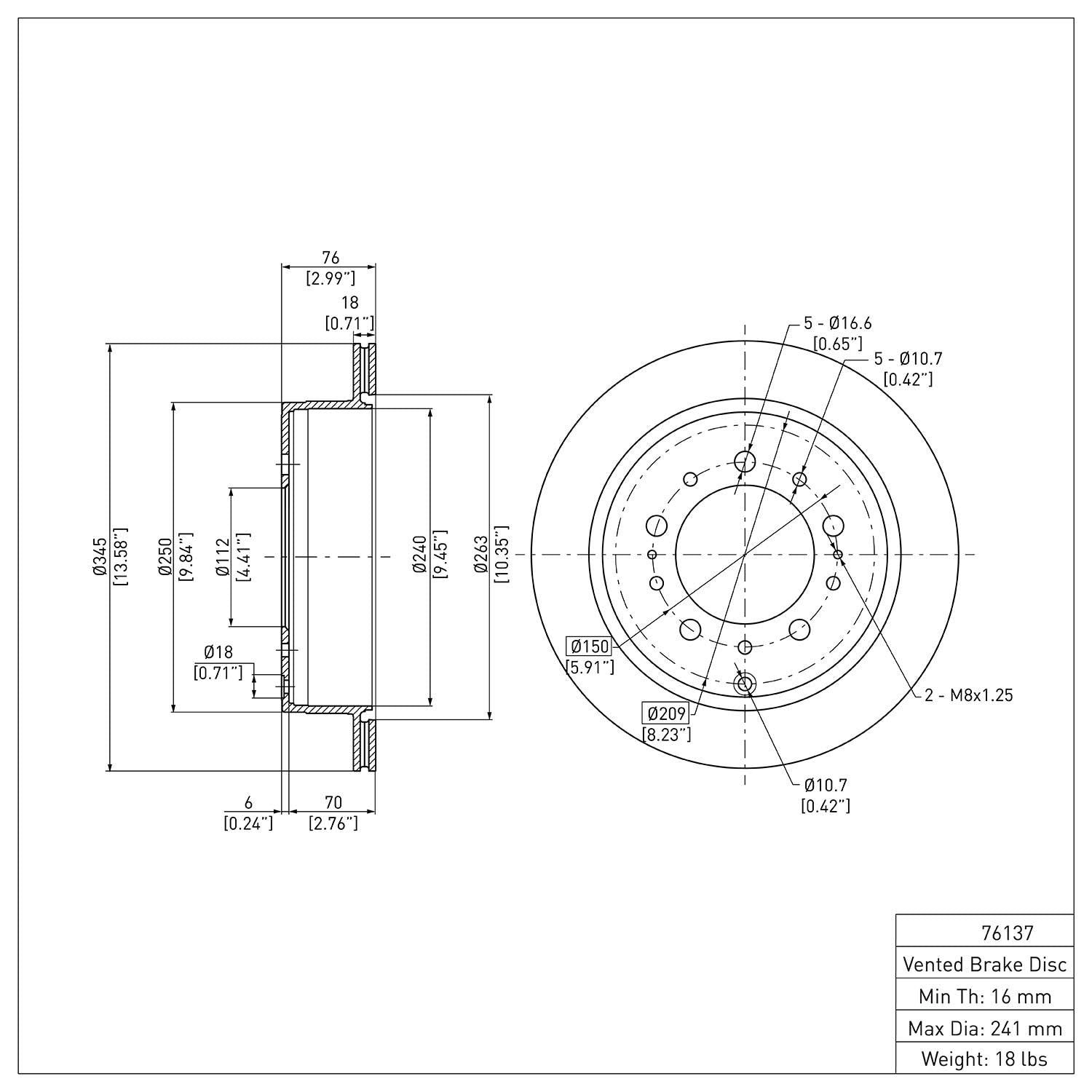 R1 Concepts Disc Brake Rotor ERE-76137