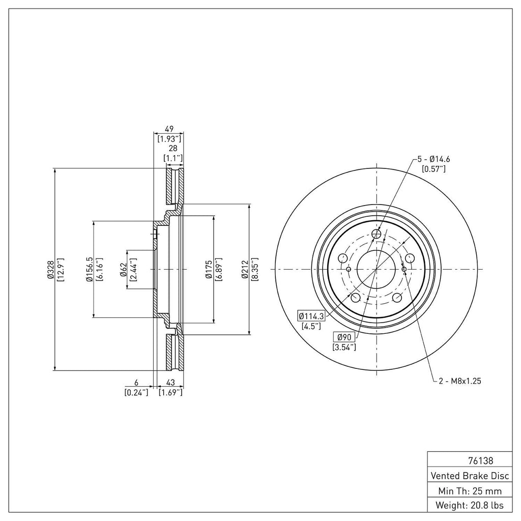 R1 Concepts Disc Brake Rotor ERE-76138