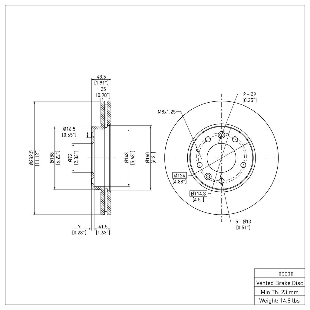 R1 Concepts Disc Brake Rotor ERE-80038