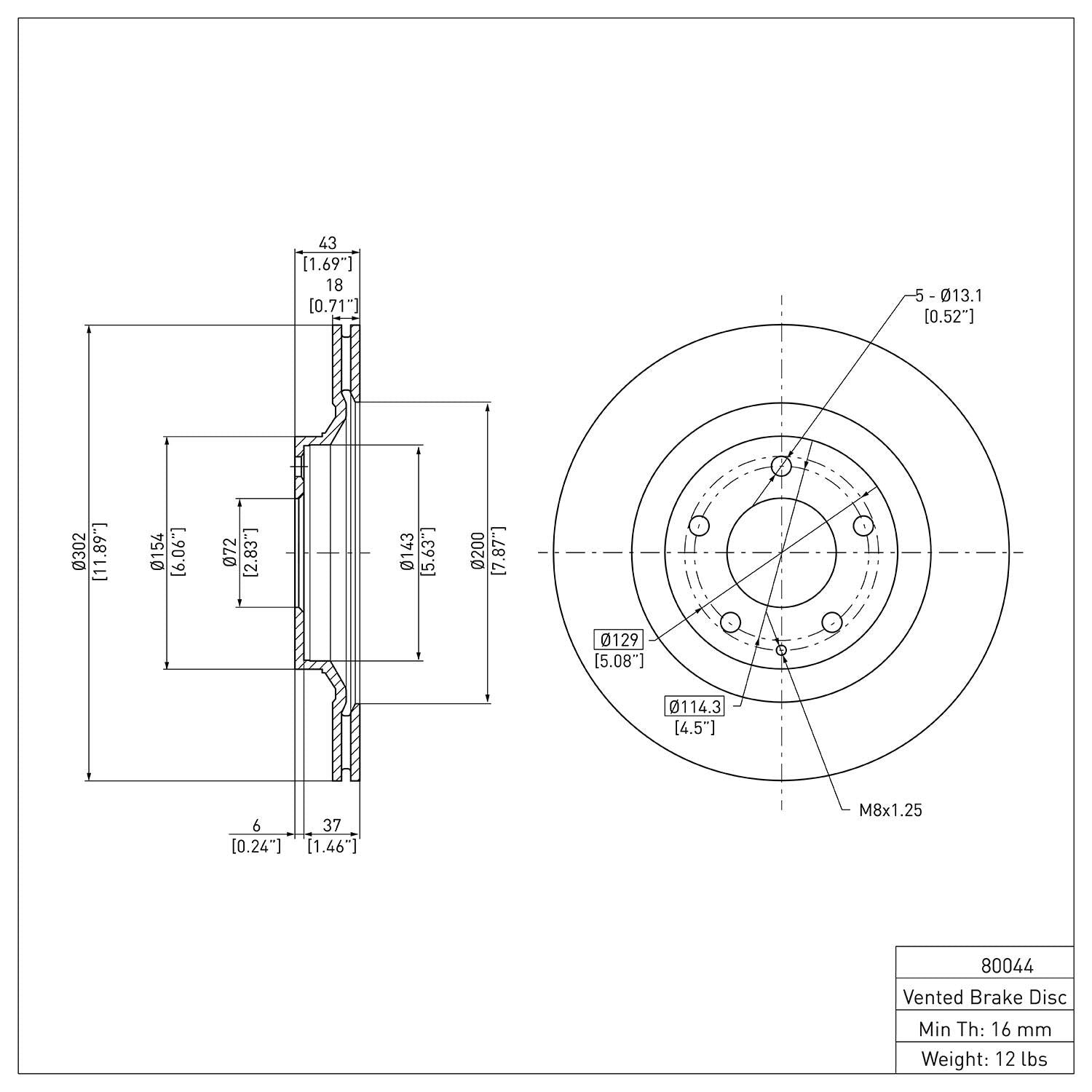 R1 Concepts Disc Brake Rotor ERE-80044
