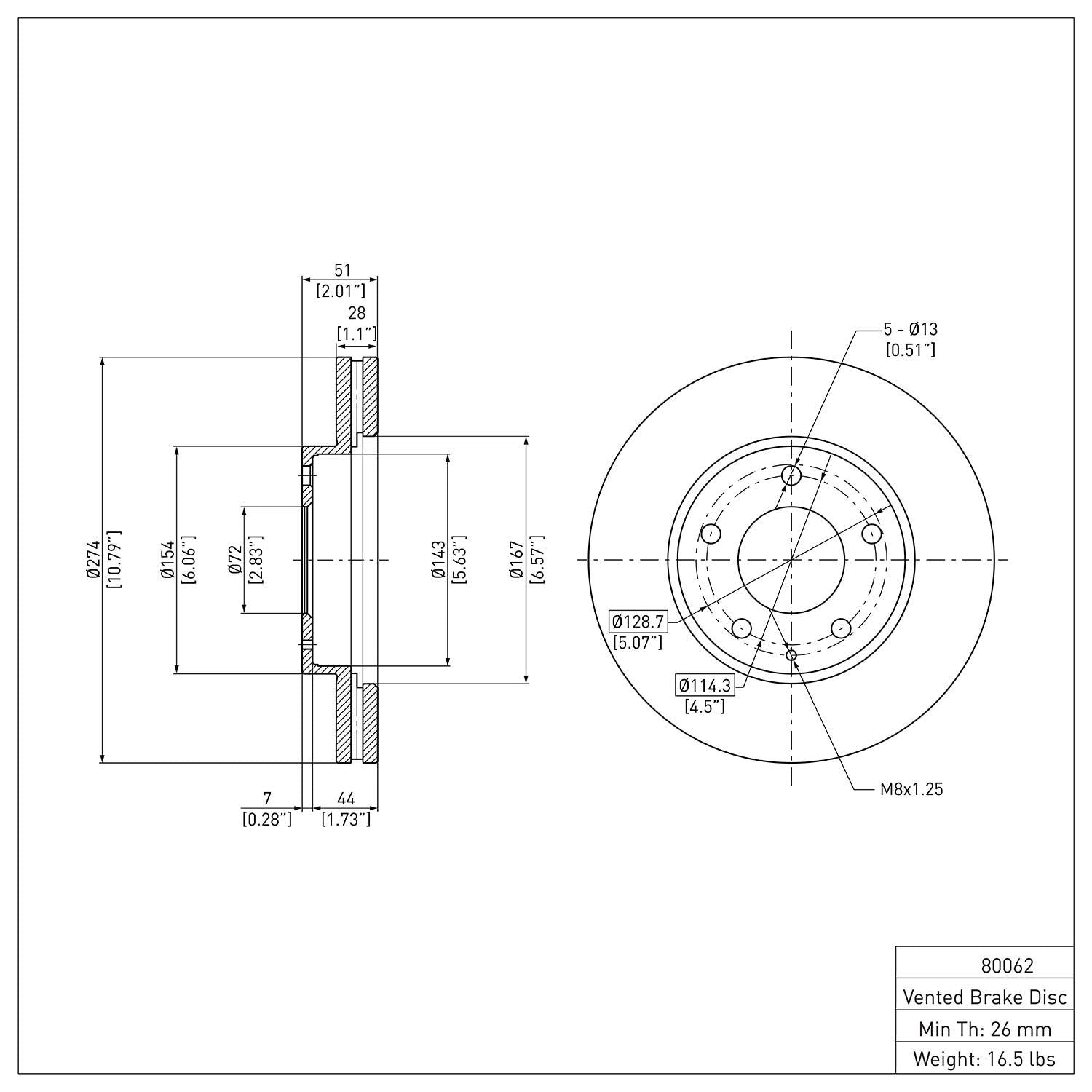 R1 Concepts Disc Brake Rotor ERE-80062
