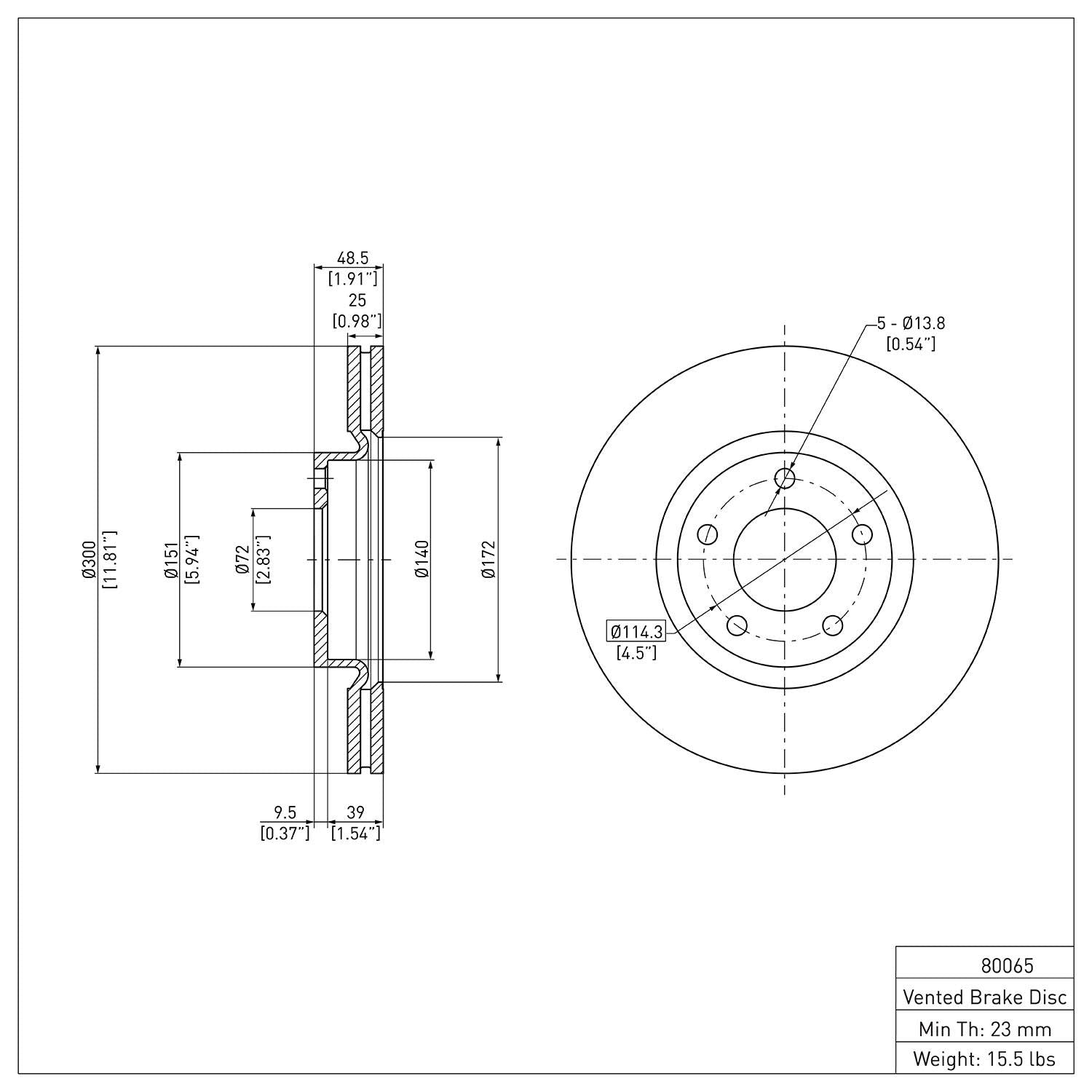 R1 Concepts Disc Brake Rotor ERE-80065