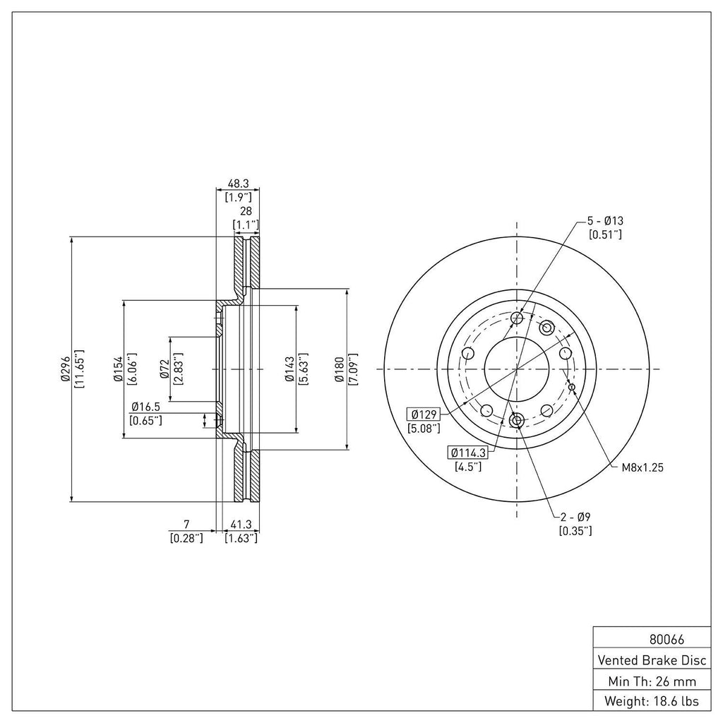 R1 Concepts Disc Brake Rotor ERE-80066