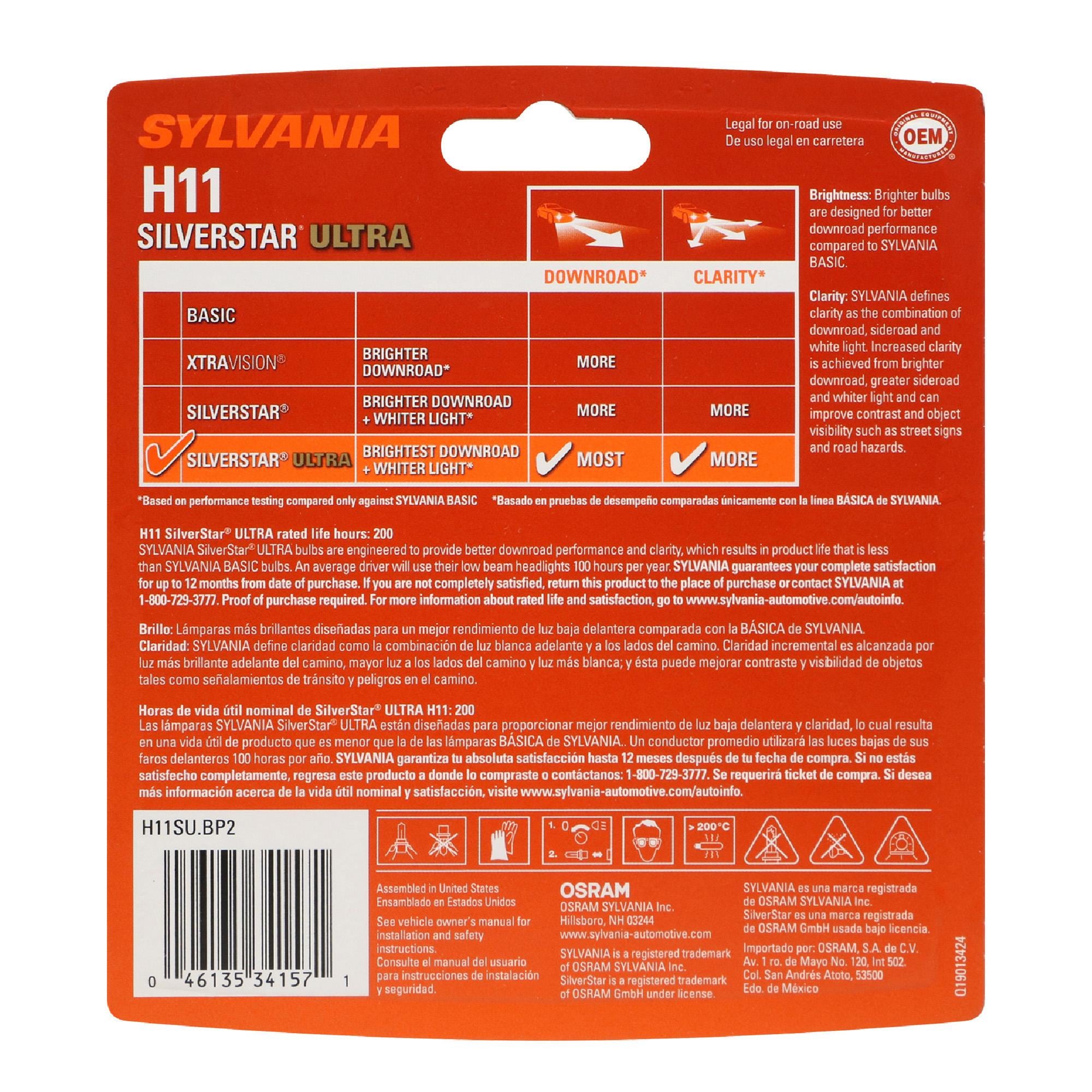 Sylvania SilverStar Ultra Headlight Bulb H11SU-2