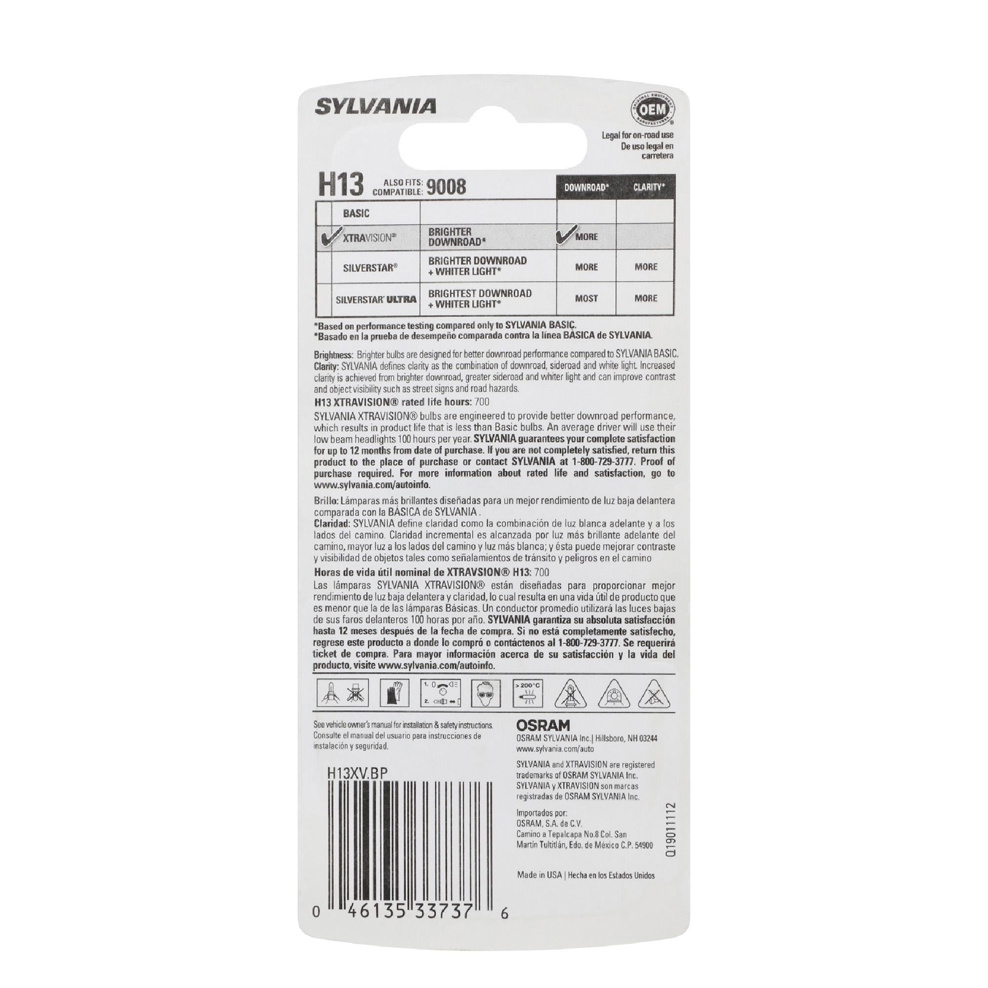 XtraVision Headlight and Fog Light Bulb H13XV
