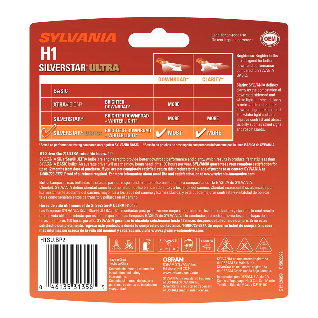 Sylvania SilverStar Ultra Bulb H1SU-2