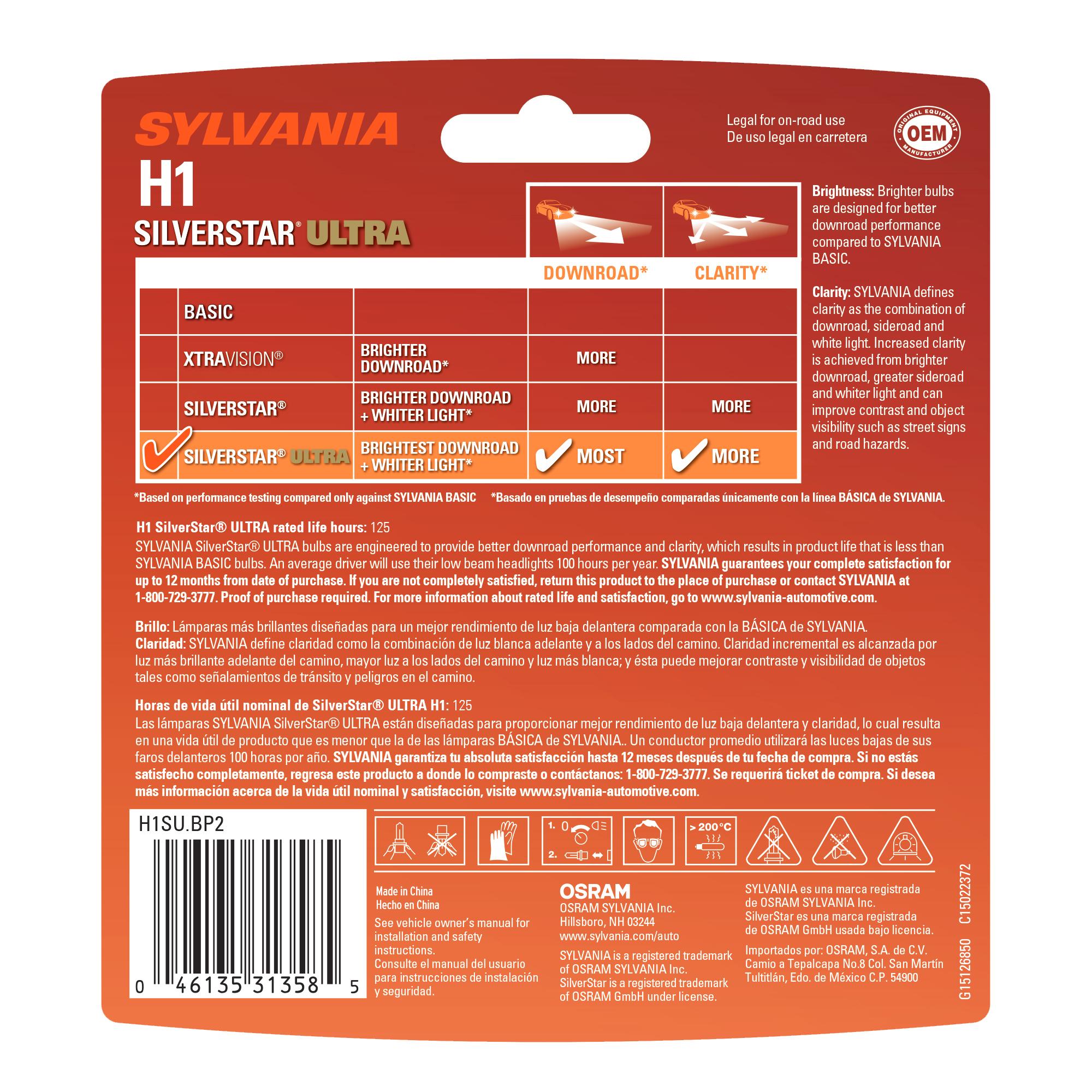 Sylvania SilverStar Ultra Bulb H1SU-2