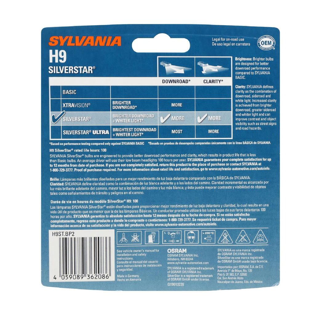 SilverStar Headlight and Fog Light Bulb H9ST2