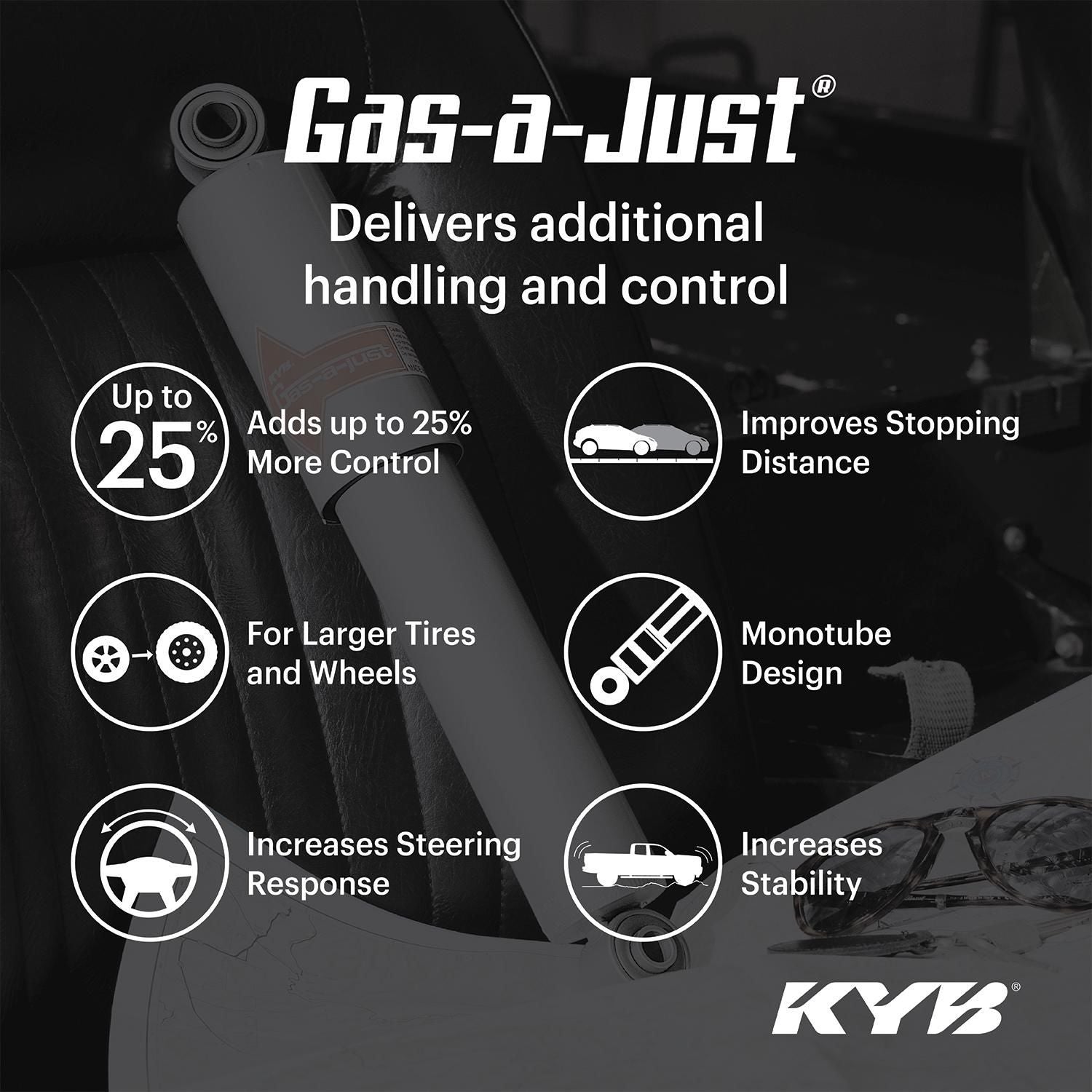 KYB Gas-a-Just Suspension Shock Absorber KG4739