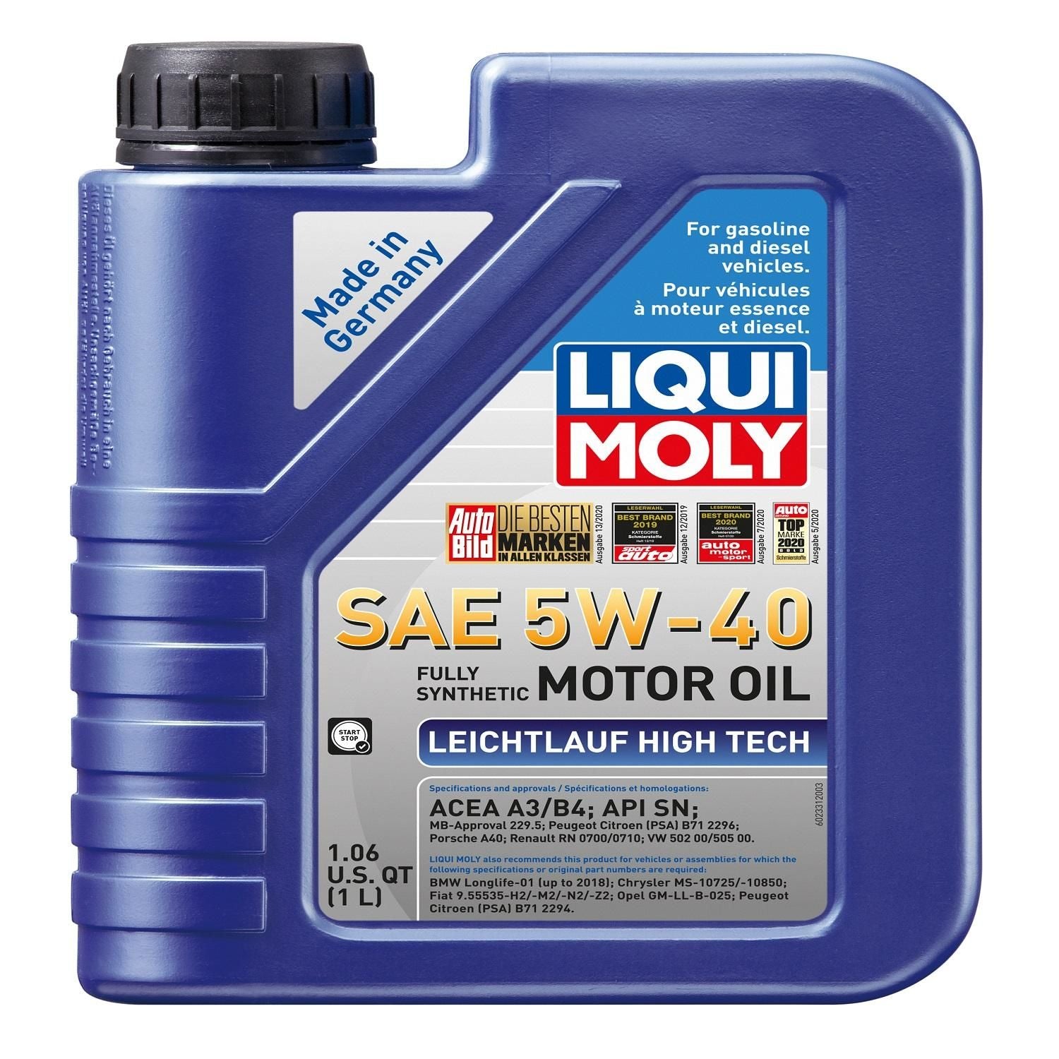 LIQUI MOLY Full Synthetic 5W-40 Motor Oil 1 Liter