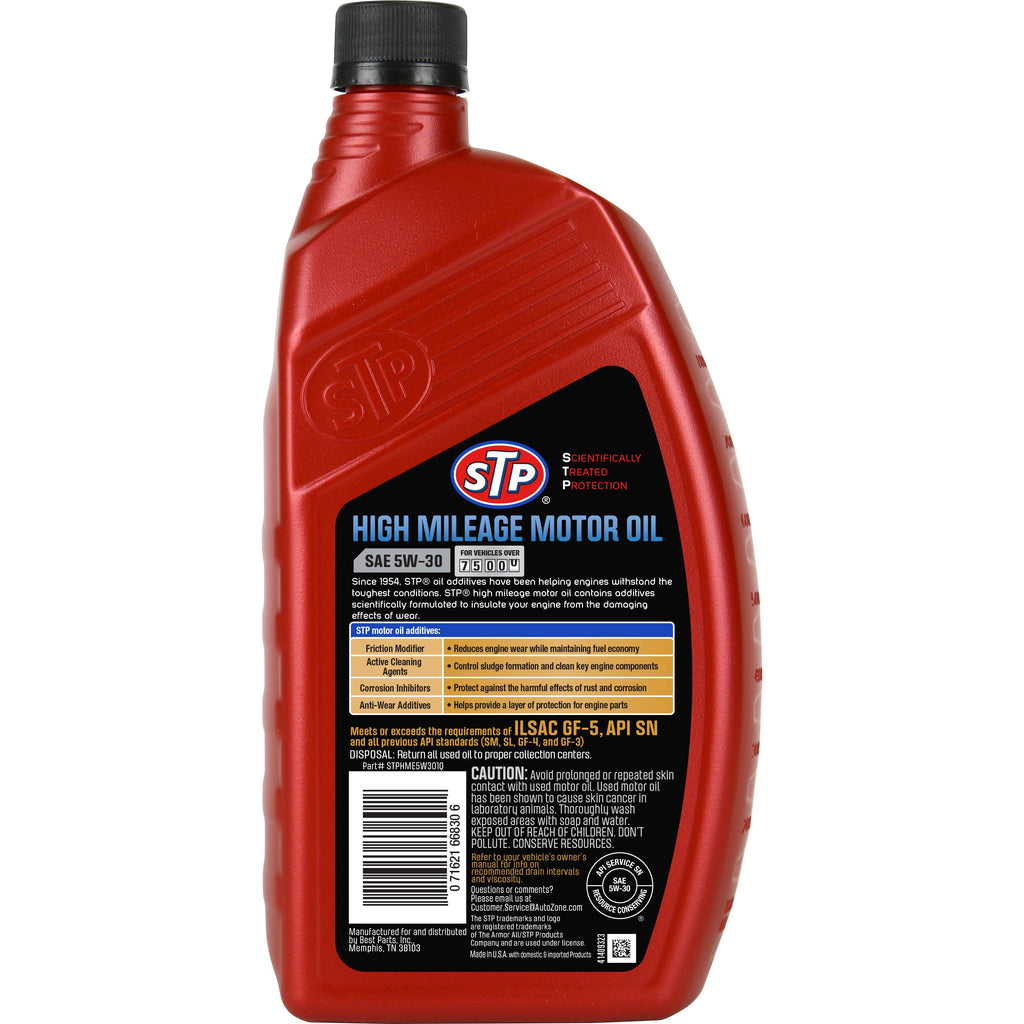 STP High Mileage Conventional Engine Oil 5W-30 1 Quart