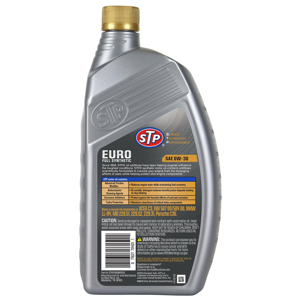 STP Full Synthetic Engine Oil 0W-30 1 Quart