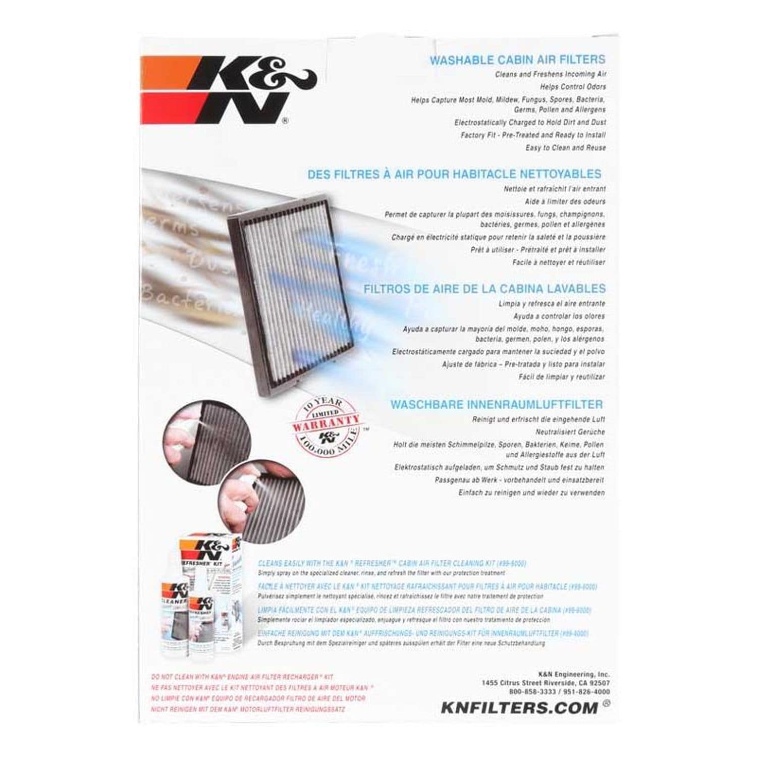 K&N High Performance Cabin Air Filter VF1018