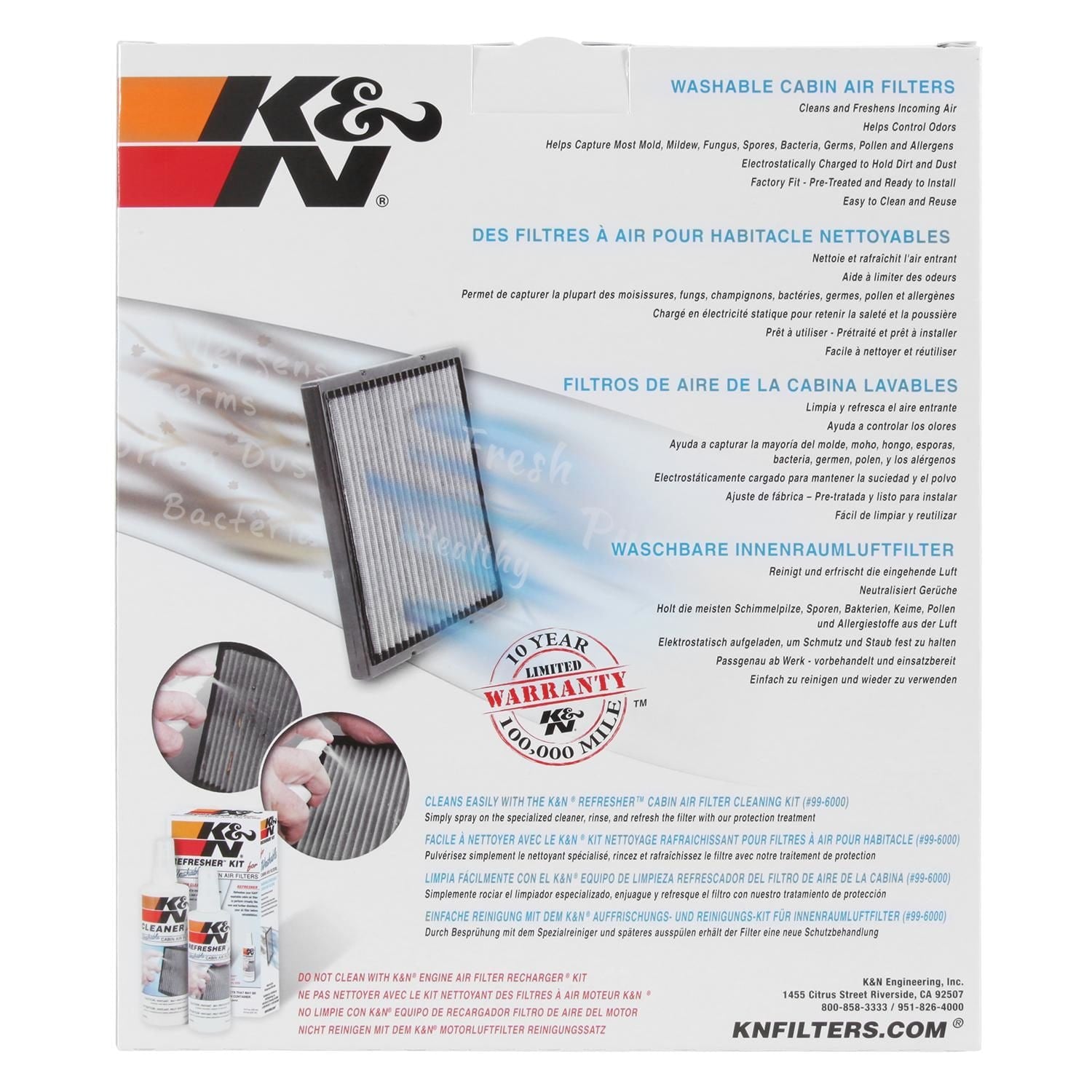 K&N High Performance Cabin Air Filter VF2062
