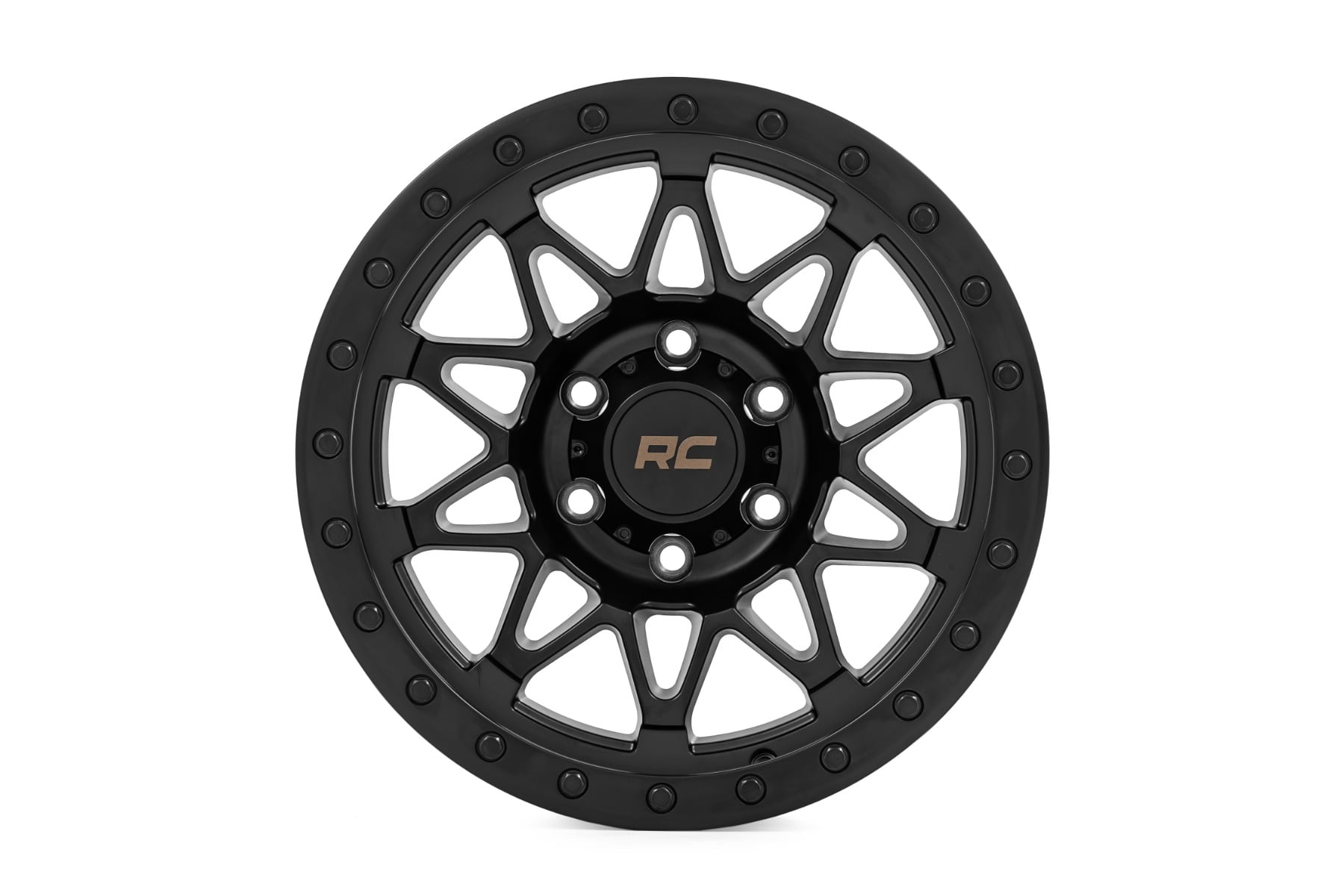 Rough Country 78 Series Wheel | Simulated Beadlock | Black | 18x9 | 5x5 | -12mm