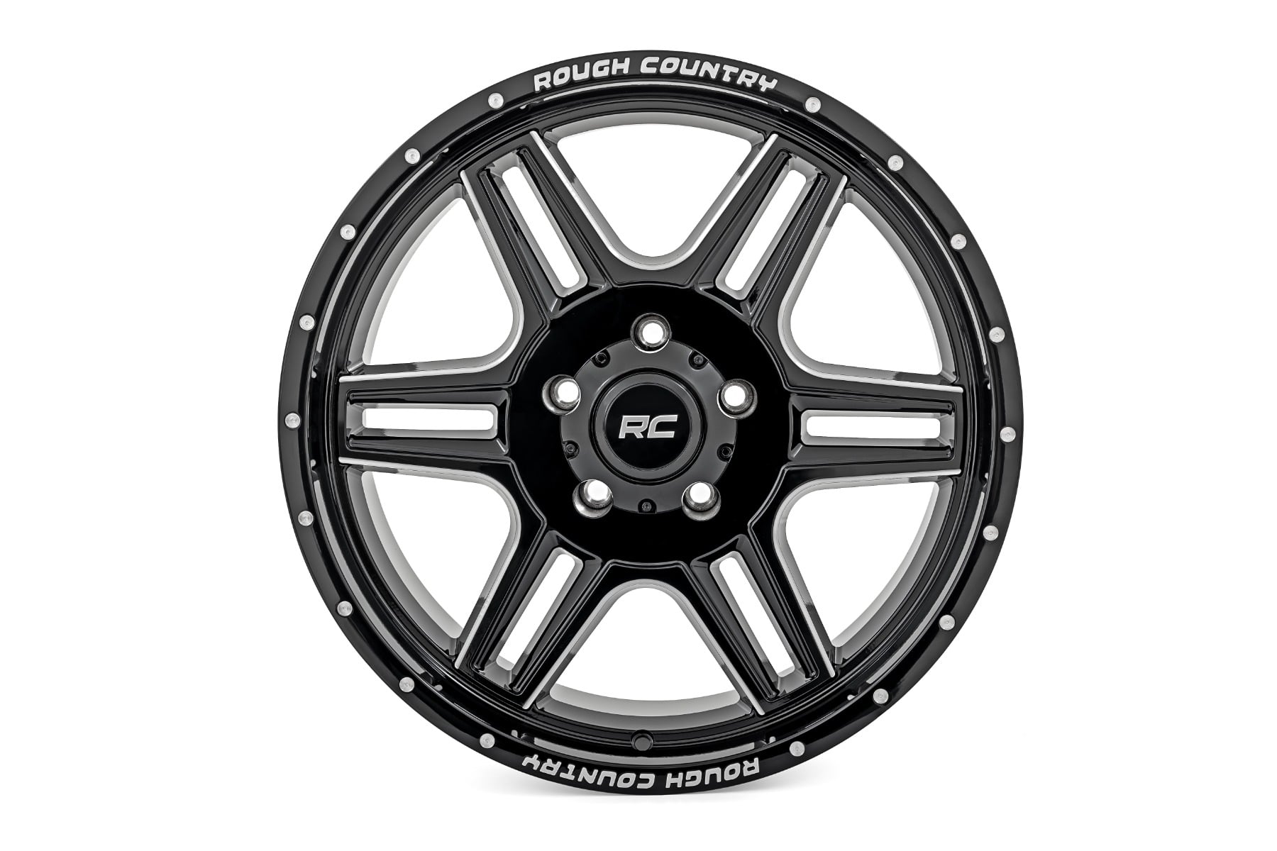 Rough Country 92 Series Wheel | Machined One-Piece | Gloss Black | 18x9 | 5x5 | +0mm