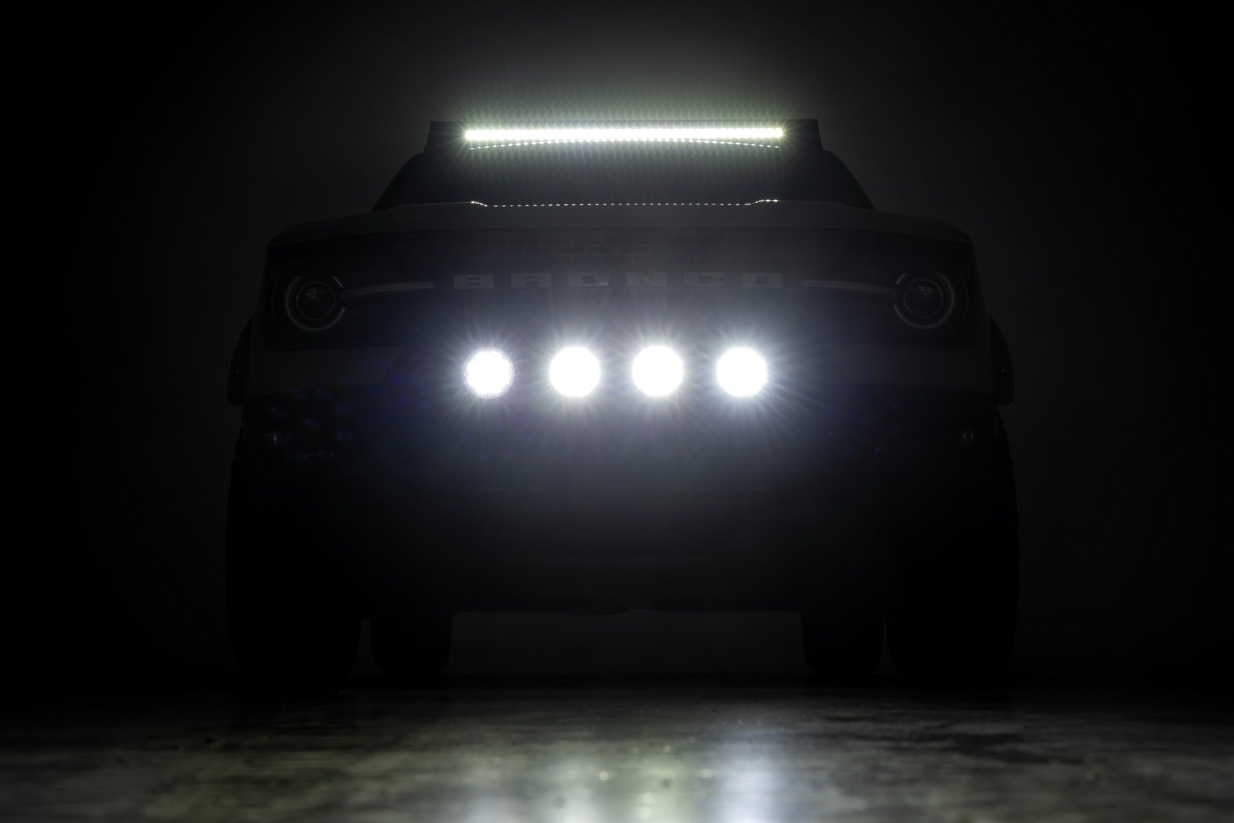 Nudge Bar | w/ Tow Hooks | 20 Inch BLK DRL Single Row LED | Ford Bronco Sport (21-24)