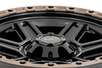 Rough Country 79 Series Wheel | One-Piece | Semi Gloss Black w/Bronze Ring | 18x9 | 5x5 | 0mm