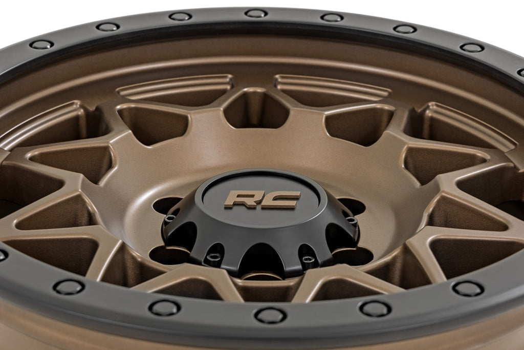 Rough Country 78 Series Wheel | Simulated Beadlock | Bronze/Black | 18x9 | 8x180 | 0mm