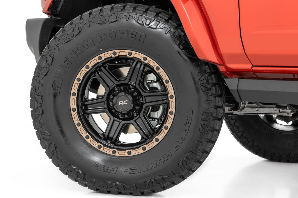 Rough Country 79 Series Wheel | One-Piece | Semi Gloss Black w/Bronze Ring | 17x8.5 | 5x5 | 0mm