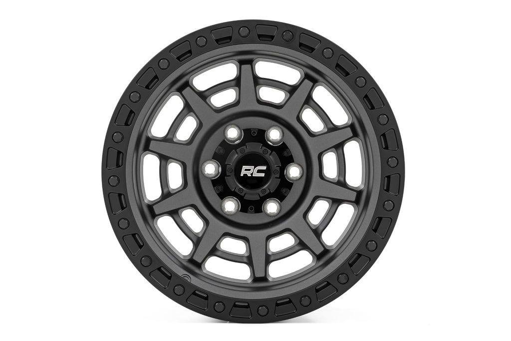 Rough Country 85 Series Wheel | Simulated Beadlock | Gunmetal Gray/Black | 17x9 | 6x5.5 |+25mm